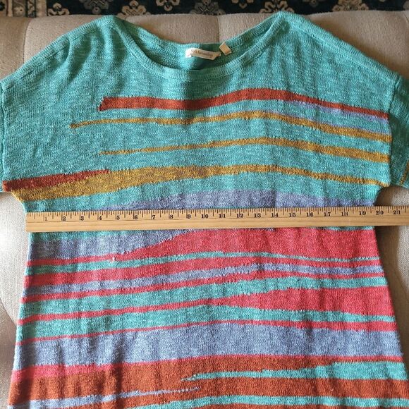 Soft Surroundings Verse Striped Boat Neck Longline Sweater Womens Medium - Picture 8 of 9